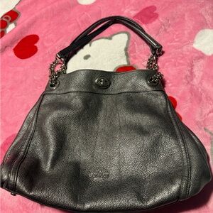 Pebbled Grey Coach Women's Bag